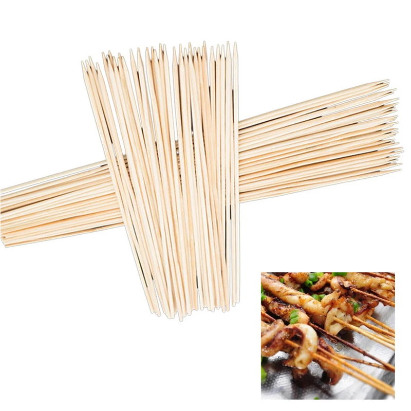 90PCs/Set BBQ Accessories Bamboo Skewers Grill Shish Kabob Wood Sticks Barbecue Tools Churrasco Mats | Дом и сад