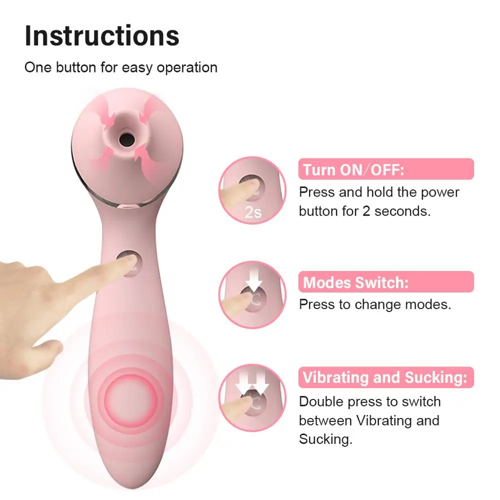 Женская Массажная палочка с вибрацией и подогревом для сосания клитора женское