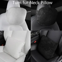 neck pillow cushion for tesla model 3 y s x car seat headrest turn fur neck headrest 1pc