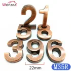 Дверной знак, 35 мм ABS пластик, красная медь, цветной, самоклеящийся, 0-9, номера дверей, настраиваемый, Адрес гостиницы, табличка