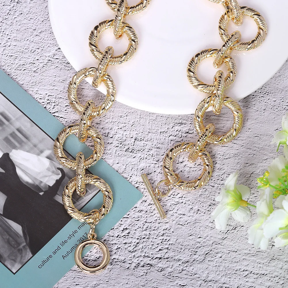 

Gold Necklace Hip-hop Alloy Chain Necklace Female Choker Fashion Women Jewelry