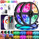 Светодиодная лента с Bluetooth, Alexa, голосовым управлением, Luces RGB 5050, 12 В, гибкая лампа-лента, умный свет для фестиваля, ФИТА, домашнего декора