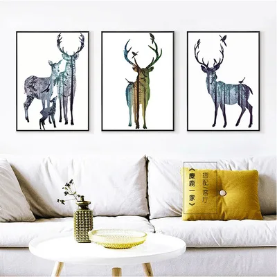 Nordic гостиная украшения Картина Современный минималист картины в спальню