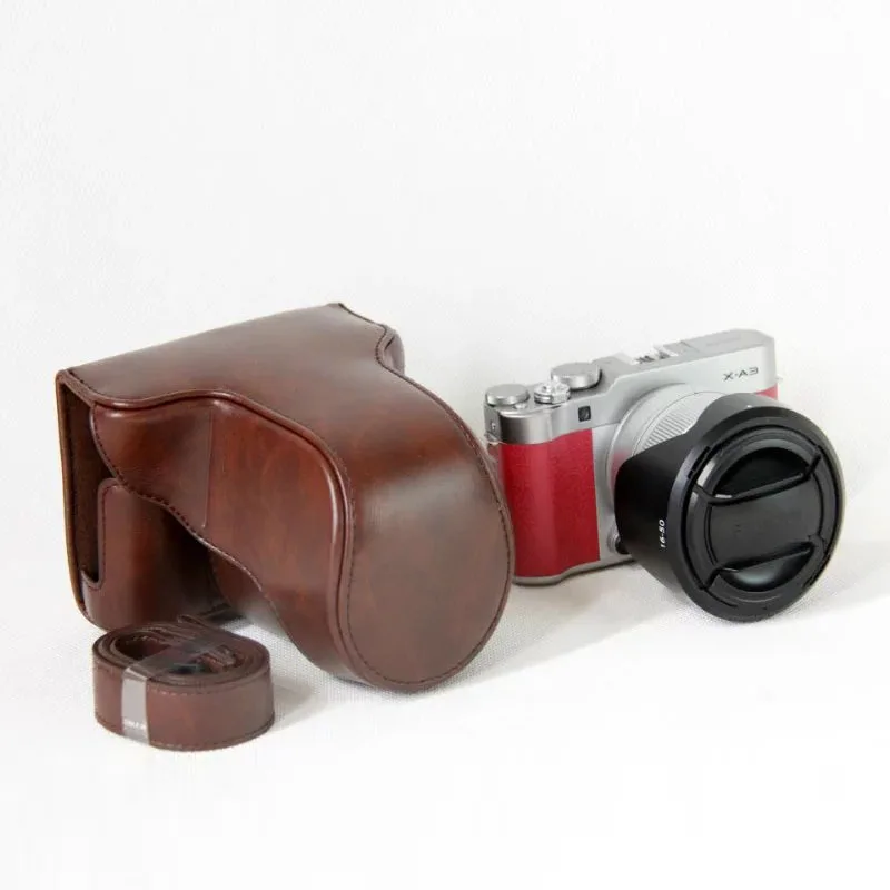 Камера из искусственной кожи чехол для Fujifilm Fuji XA3 X-A3 камера сумка с плечевым ремнем