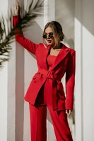 red jumpsuits mother of the bride pant suits bridal suit blazer pants coat formal business party prom evening tuxedos