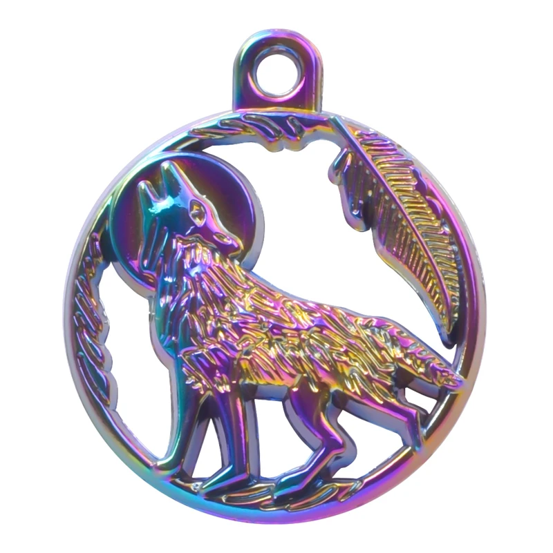 Круглые ажурные Подвески воющего волка 10 шт./лот подвеска сделай сам в виде