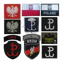 poland flag embroidery patch polish eagle special force army military patches tactical emblem applique embroidered badges
