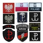 Польский флаг вышивка патч польский Орел спецназ армейские военные патчи тактическая аппликация эмблем вышитые значки