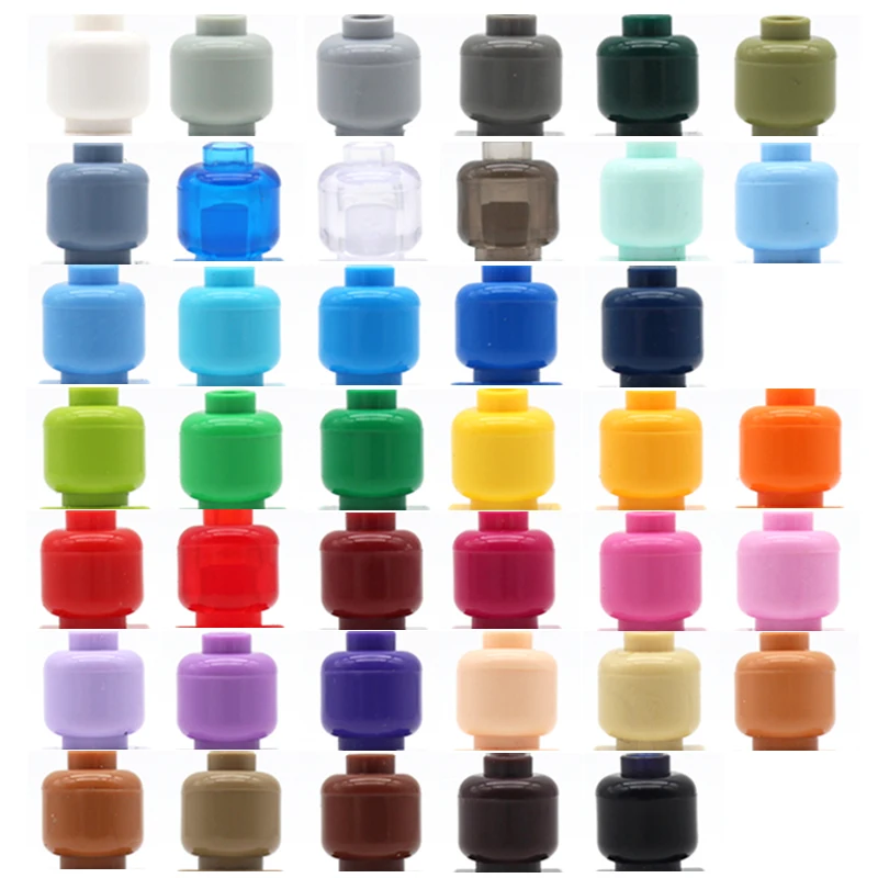 Красочная кукла фигурки модели строительные блоки головки с телом совместимые