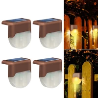 4pcs led solar deck lights waterproof outdoor step fence lamps for patio garden pathway yard stair lamp solar light