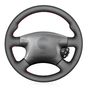 black pu faux leather diy car steering wheel cover for nissan almera n16 2000 2003 x trail t30 2001 2003 terrano 2 2001 2002 free global shipping
