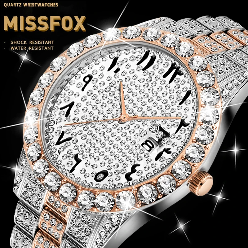 MISSFOX Relogio Masculino циферблат с арабскими цифрами наручные часы ААА для мужчин розовое