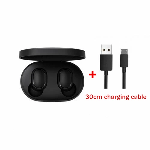 Xiaomi Redmi AirDots True Беспроводные bluetooth 5,0 наушники DSP активная шумоподавление гарнитура с микрофоном наушники - Цвет: add cable