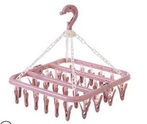 

Household folding hangers, socks, inner hangers, drying clips, multifunctional storage artifact, clothespins, clothes rack