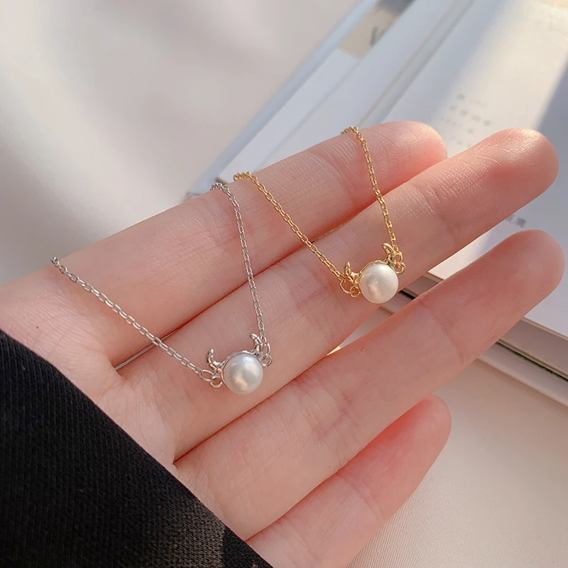 

925 Sterling Silver Horn Bracelet for Women Mother Pearl Shellfish 2021new Trendy Zodiac Gift for the Year of the Ox Hand