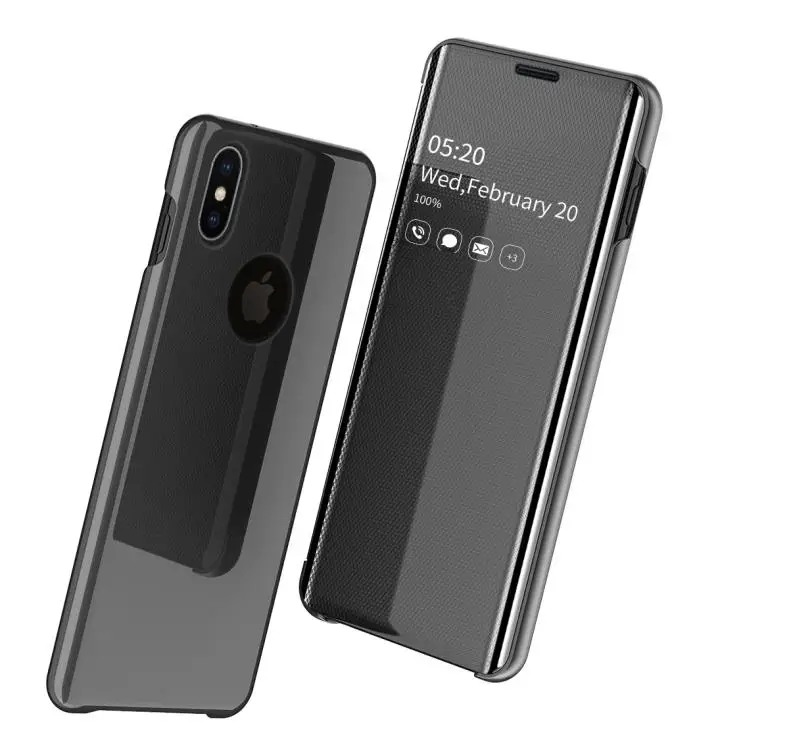 Для Apple iPhone 11 Pro XS XR X 8 7 6s 6 Plus модный зеркальный тонкий кожаный чехол-книжка защитный чехол для мобильного телефона
