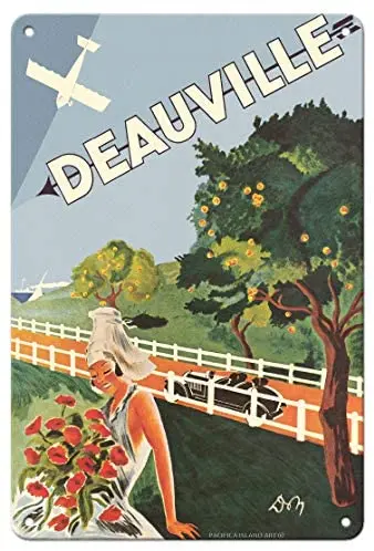 

Deauville, France - Queen of The Normandy Beaches by Jean Don c.1925- Metal Sign