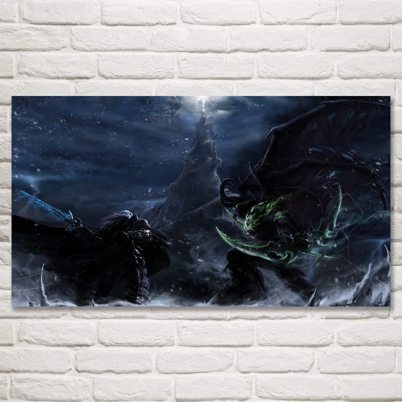 Foocome World of WoW Lich King Sylvanas Windrunner игра драконов постеры и принты шелковая картина