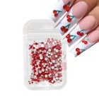 Вишневые ногти, Красный Кристалл, стразы для дизайна ногтей, с плоской задней поверхностью, блестящие алмазные подвески, 3D маникюрное украшение