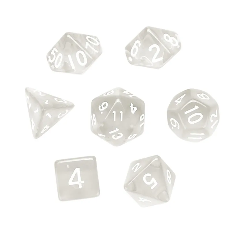7 шт. игровой dnd Набор Игральных кубиков polyhedron D20 акриловая игра в кости happy freaky dice dados poliedricos dados de rpg 30A20