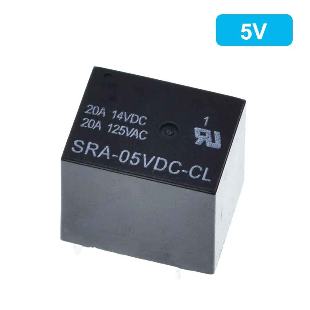 10 шт. 5 В 12 24 постоянного тока 20A DC Мощность реле SRA 05VDC CL 12VDC 24VDC 5Pin PCB Тип в наличии