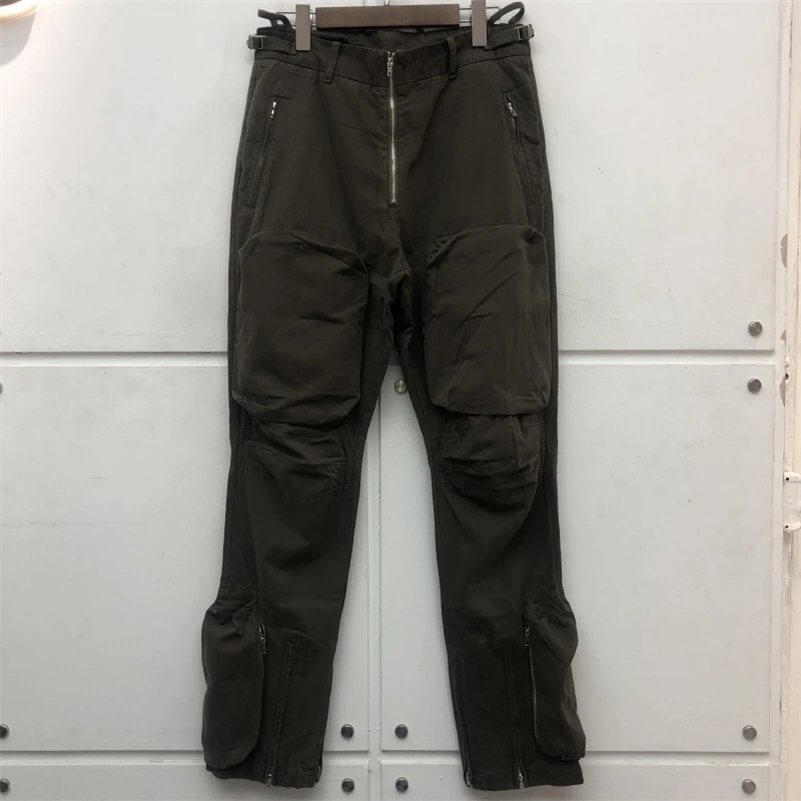 

2021FW Multi Pocket Pants New Men Women Drawstring Sweatpants Zipper Pocket Trousers Loose Utility Overalls Cotton Terry Cloth