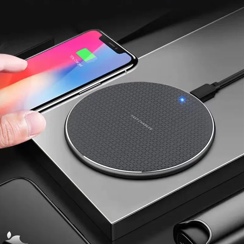 

10W Qi Wireless Charger For iPhone 8 X XR XS Max QC3.0 10W Fast Wireless Charging for Samsung S9 S8 Note 9 S10 USB Charger Pad