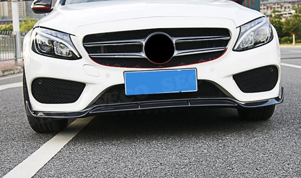 Для W205 передний спойлер фартуки для Mercedes Benz W205 C205 C200 C300 C43 AMG- 3 шт. ABS черный бампер
