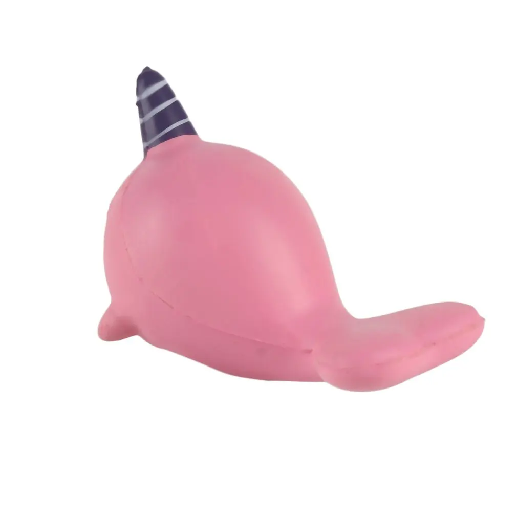 Мягкая игрушка яркий рожок КИТ медленно поднимающийся Радуга сжимает