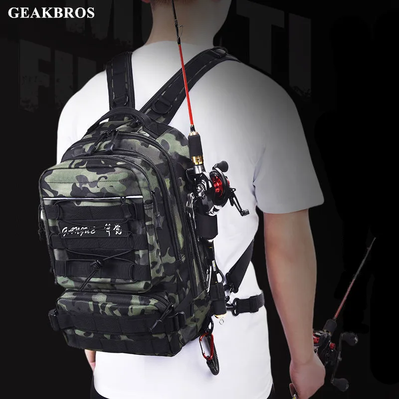 

4 Style Fishing Bag Tactical Camping Backpack Fish Tackle Storage Outdoor Climbing Hiking Crossbody Shoulder Sports Chest Bag