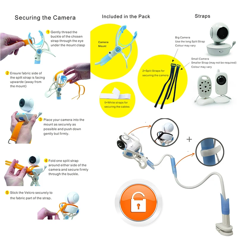 Универсальный держатель для монитора ребенка регулируемый телефона 85 см Гибкая