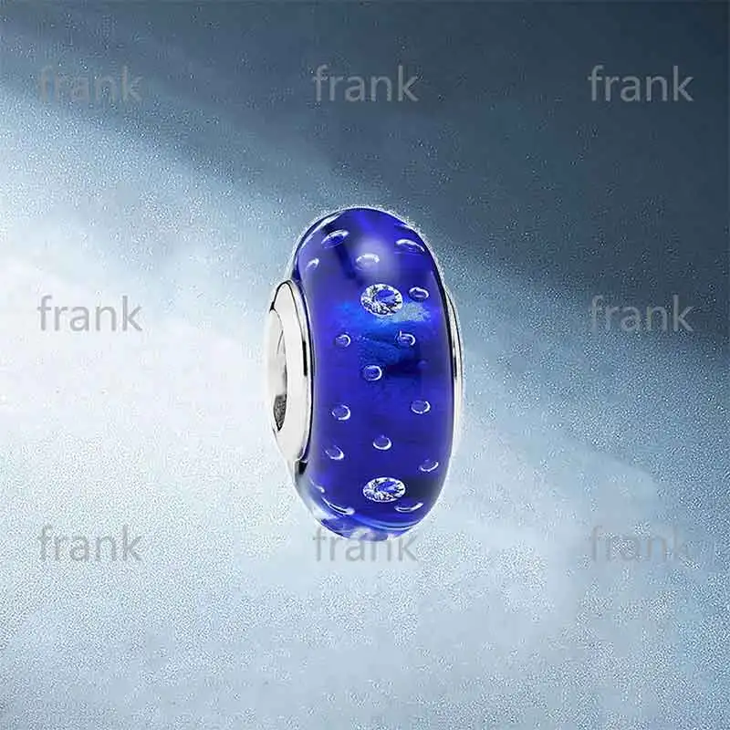 

791630CZ-1-Dark-Blue-Effervescence-Charm,-Murano-Glass-&-Clear-CZ
