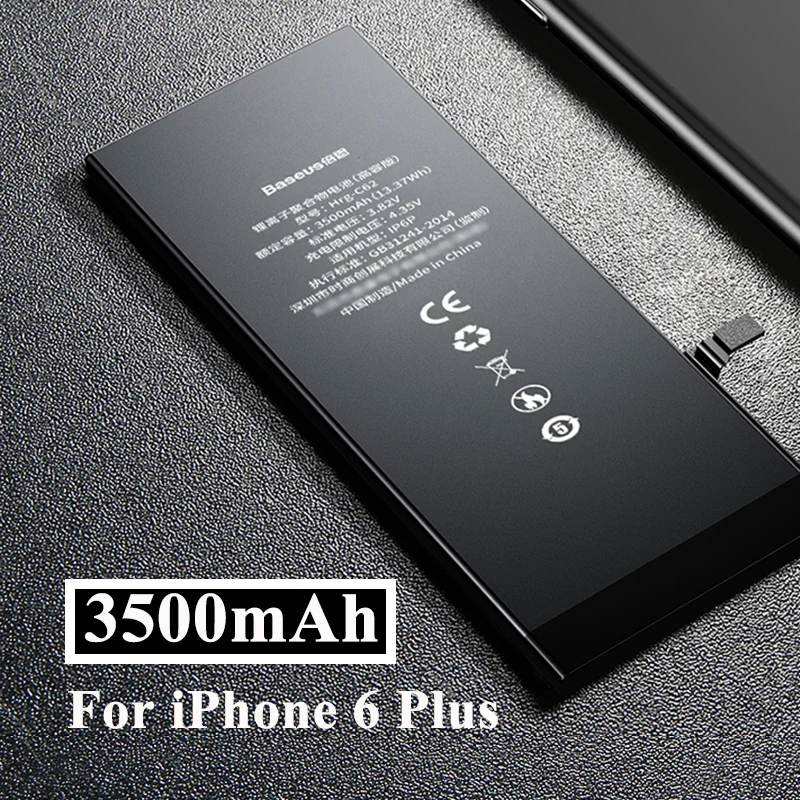 For iPhone 6 Plus Аккумулятор Baseus для телефона iPhone 6s 6 6s Plus 7, сменные литиевые батареи большой емкости 3500 мАч с бесплатными инструментами - Цвет: For iPhone 6 Plus