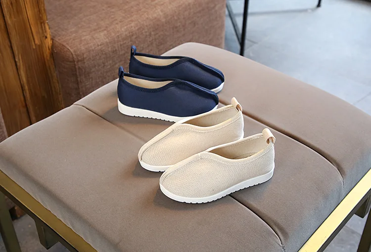 Туфли Hanfu для мальчиков детские тканевые кроссовки обувь с низом из сухожилий