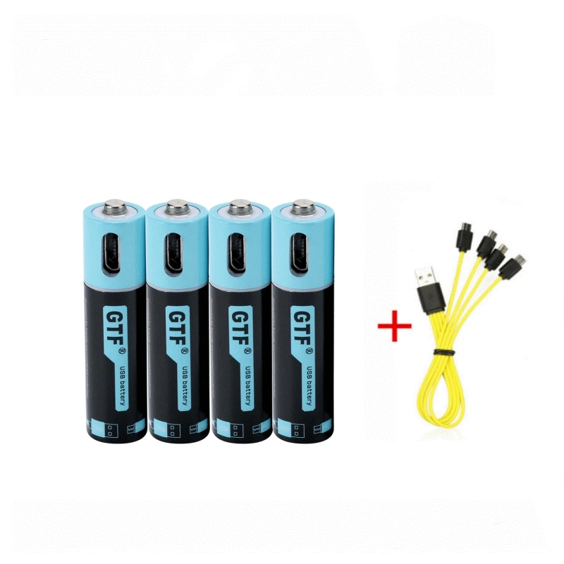 GTF 100% емкость USB аккумуляторная батарея AAA 450 мАч 1 5 В 675mwh батареи дистанционного