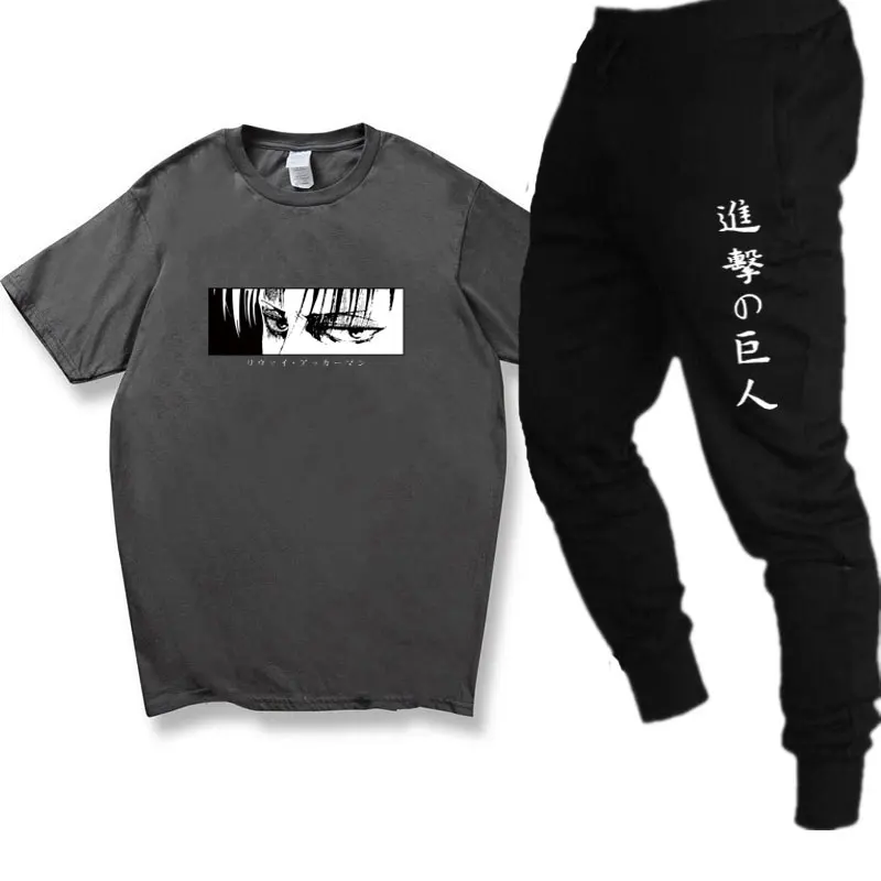 

Hot sale anime youth men's suit T-shirt casual wear trousers suit