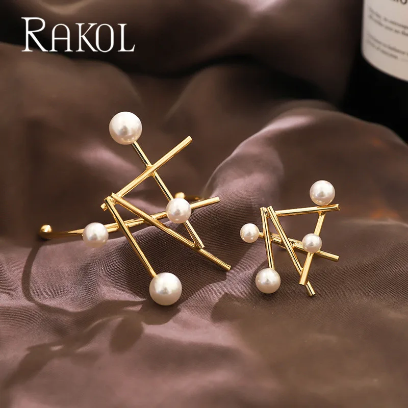 RAKOL 2019 новый дизайн жемчуг необычные Преувеличенные регулируемые кольца и