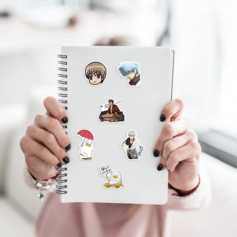 

50PCS Anime A Silent Voice Gintama Sticker DIY Waterproof Sticker Kids DIY Laptop Moto Skateboard Cartoon Car Permanent Sticker