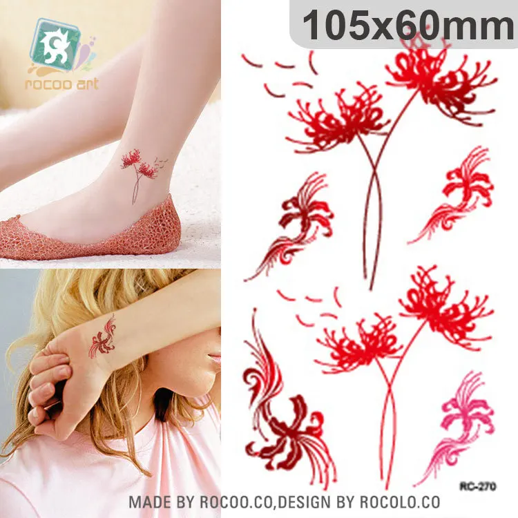 Водонепроницаемая Временная тату Bana red flower Lycorisradiat tatto наклейки флэш-тату