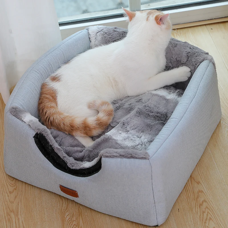 

Pet dog cat bed cat nest warm winter deep sleep small dog kennel closed dog house winter dog house cat sleeping tent