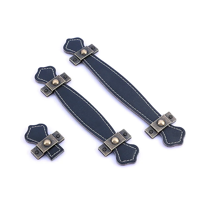 Винтажная кожаная мебель ручки 96 128 мм двери пояс Потяните для шкафа ящика Сумки