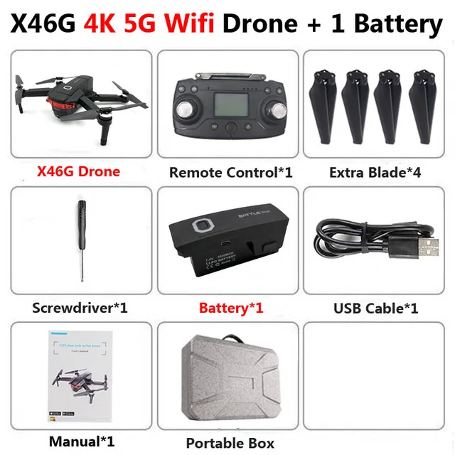 With portable box Складной Профессиональный бесколлекторный Дрон с двойной камерой 4K HD 5G gps WiFi FPV широкоугольный Радиоуправляемый квадрокоптер Вертолет игрушка - Цвет: With portable box