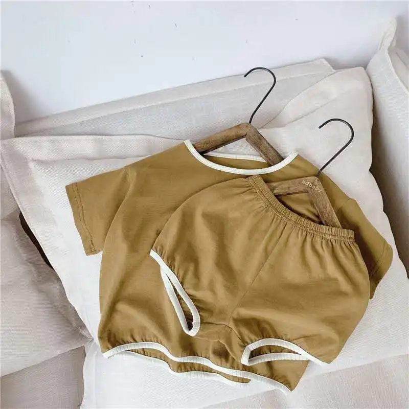 Детская одежда Новинка лета 2020 Детский костюм в Корейском стиле домашний из двух