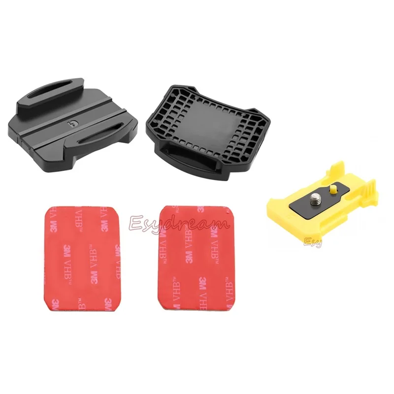 Plus One Buckle 2 изогнутых поверхностного монтажа+ 2 клея наклейка для sony Action HDR-AS30V HDR-AS100V HDR AS20 AS300R AS200V AS100V Замена VCT-AM1 - Цвет: Plus One Buckle