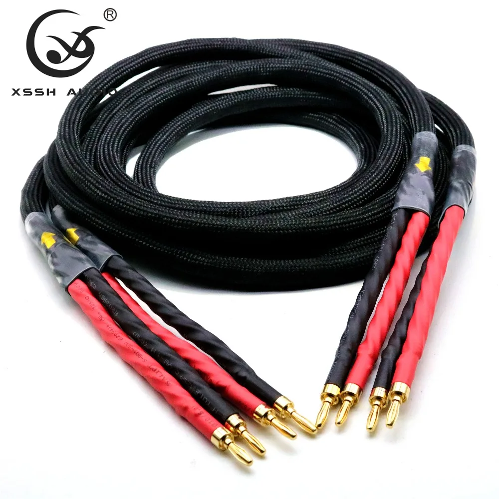 1 пара XSSH аудио Hi-end DIY HIFI позолоченные 4 вилки типа банан для вилок посеребренный