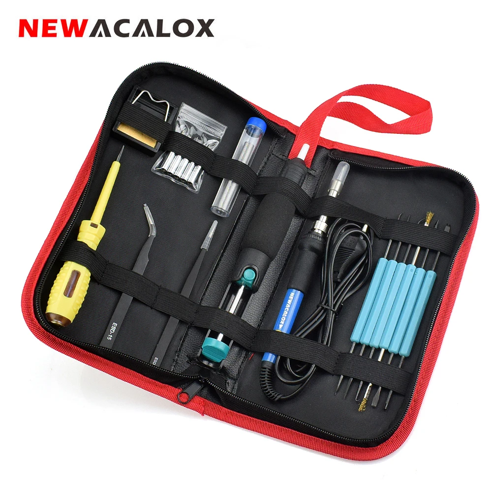 Электрический паяльник NEWACALOX 60 Вт 110 В/220 В с регулируемой температурой Комплект
