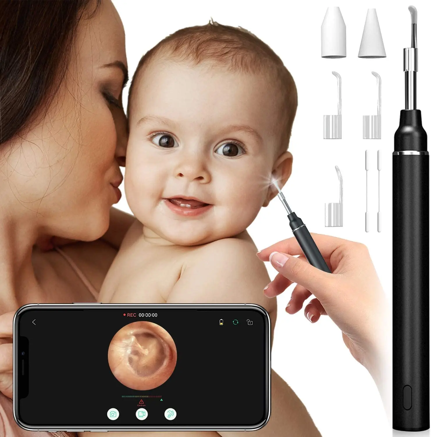 

3.9mm Wifi Otoscope Smart Visual Ear Cleaning Endoscope Iphone Wireless Hd 1080P Mini Earpick Scope Camera for Ios Android Phone