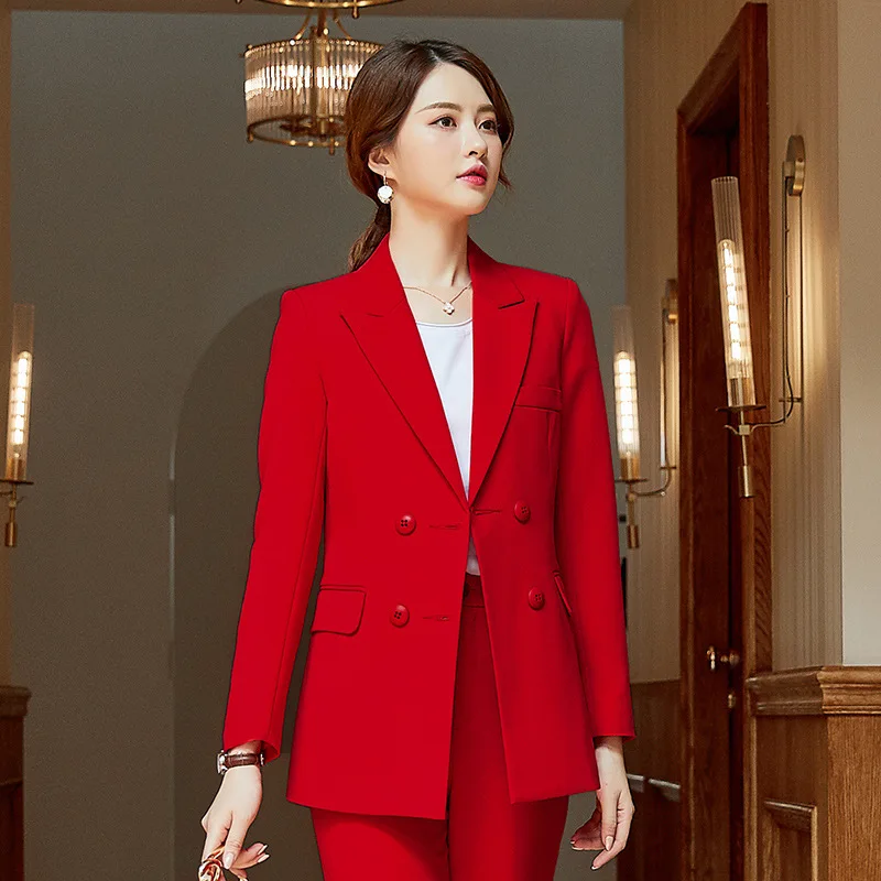 Women's suit new fashion temperament long-sleeved + nine pants solid color loose female dress uniforms West 2 sets |