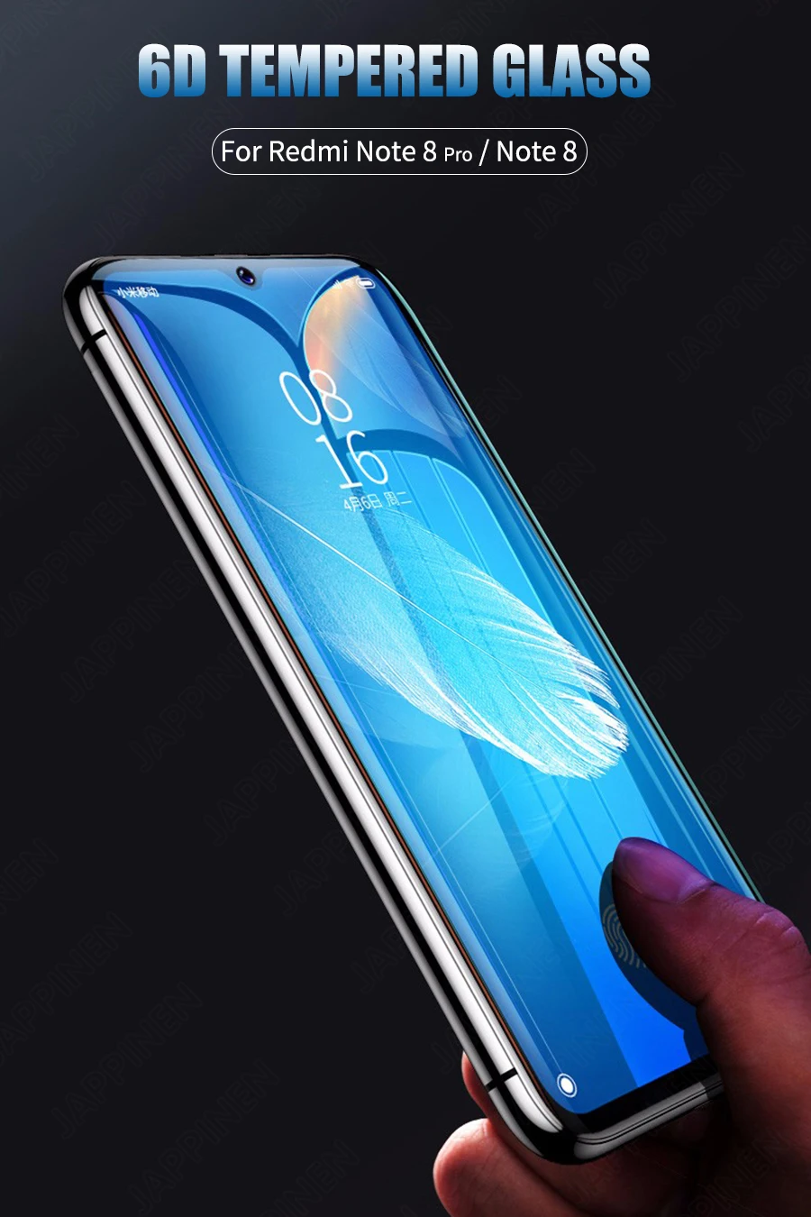 6D полный клей покрытие из закаленного стекла для Xiaomi Redmi Note 8 Pro защита экрана стекло для Mi Redmi Note 8 Защитная стеклянная пленка