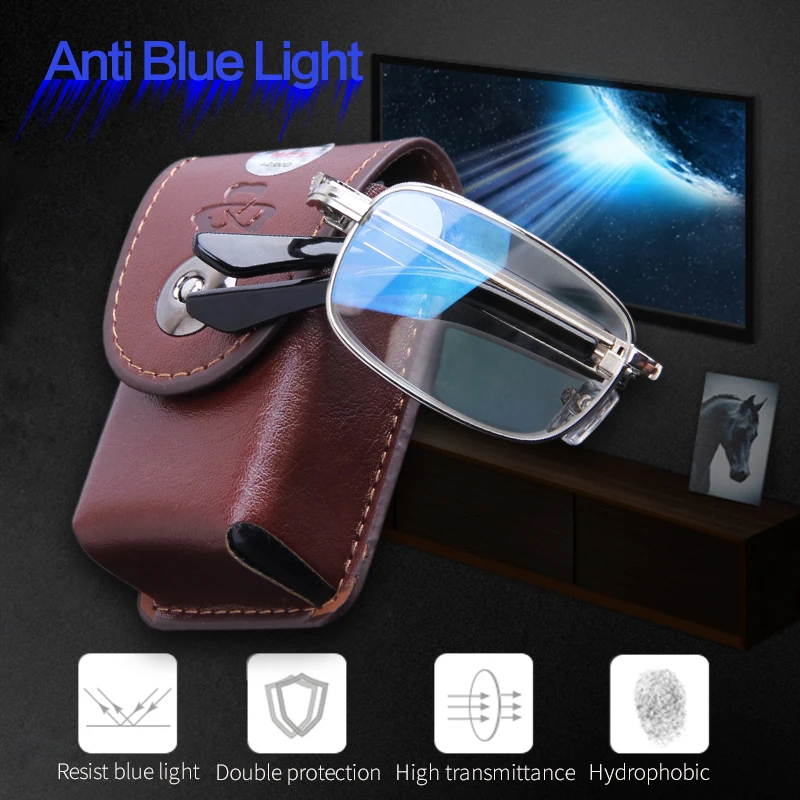 Складной мужской светильник очки для чтения против синего цвета пожилых людей с